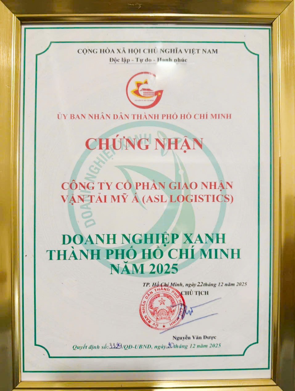 Doanh nghiệp xanh TP.HCM 2025